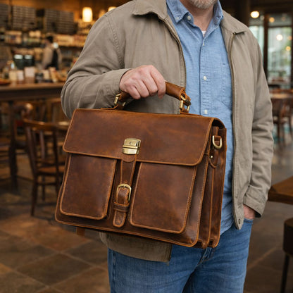 Leather Laptop Messenger Bag