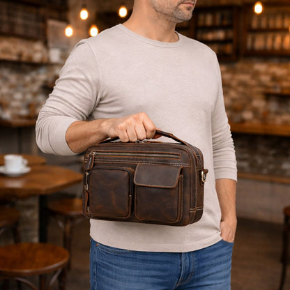 Male Leather Messenger Bag
