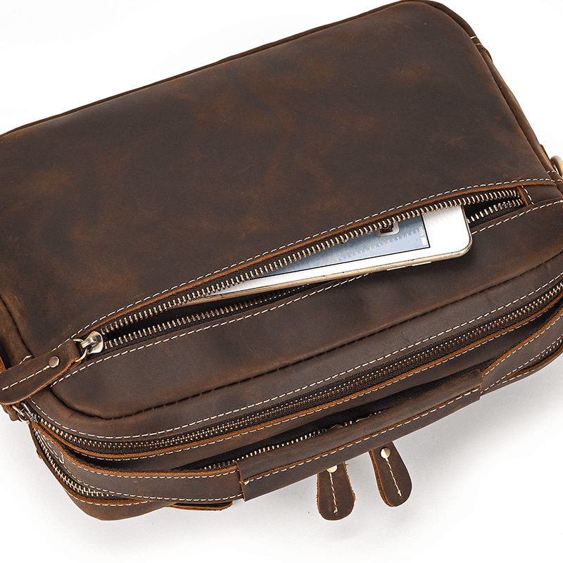 Male Leather Messenger Bag