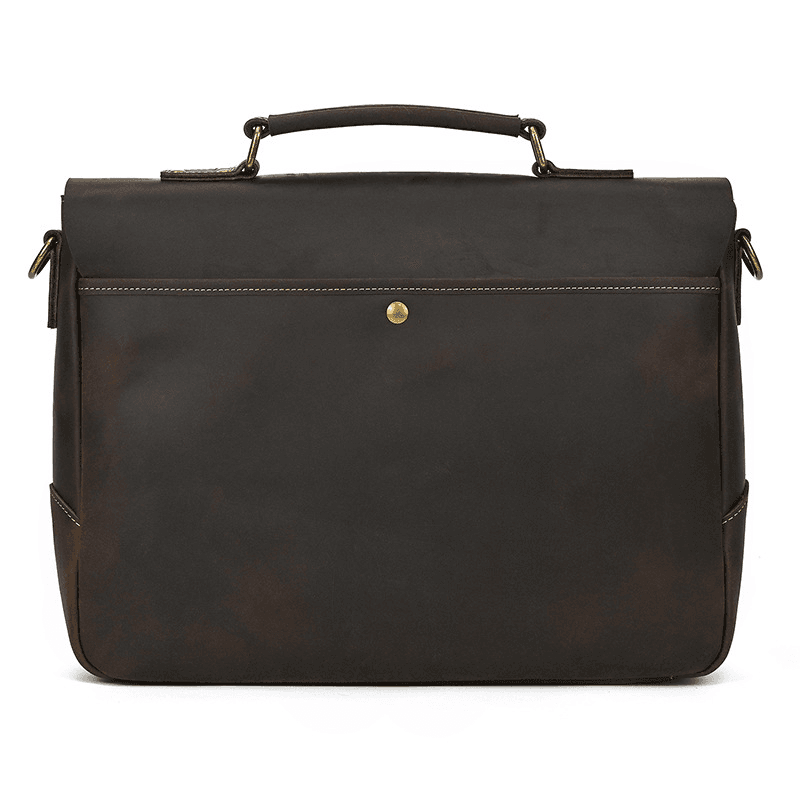 Male Soft Cow Leather Laptop Shoulder Bag