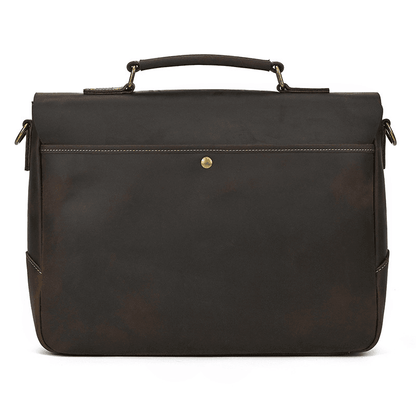 Male Soft Cow Leather Laptop Shoulder Bag