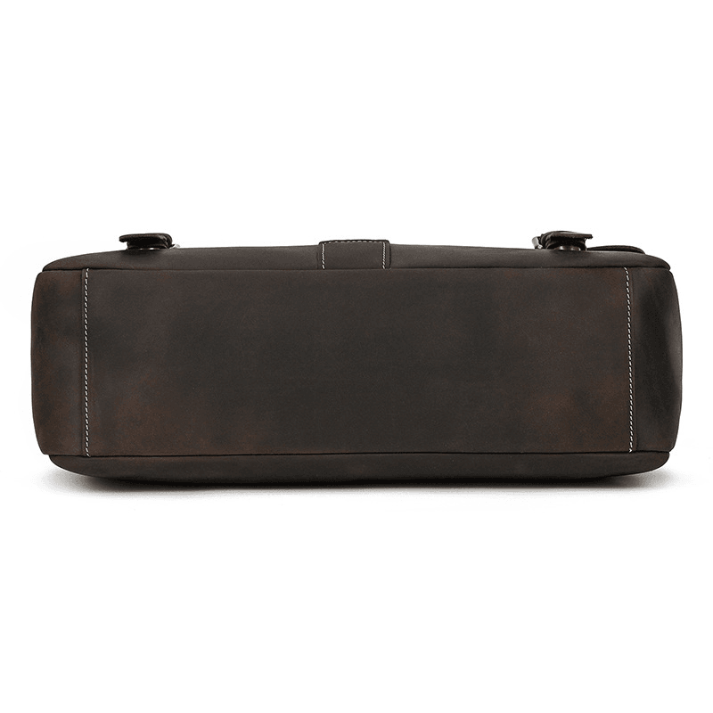 Male Soft Cow Leather Laptop Shoulder Bag