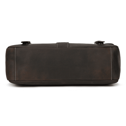 Male Soft Cow Leather Laptop Shoulder Bag