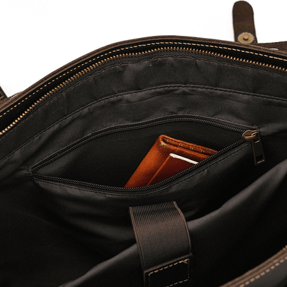 Male Soft Cow Leather Laptop Shoulder Bag