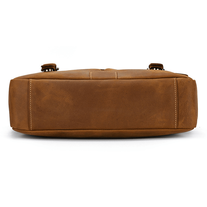 Male Soft Cow Leather Laptop Shoulder Bag