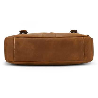 Male Soft Cow Leather Laptop Shoulder Bag