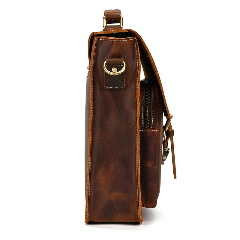 Men’s Leather Portfolio Messenger Bag