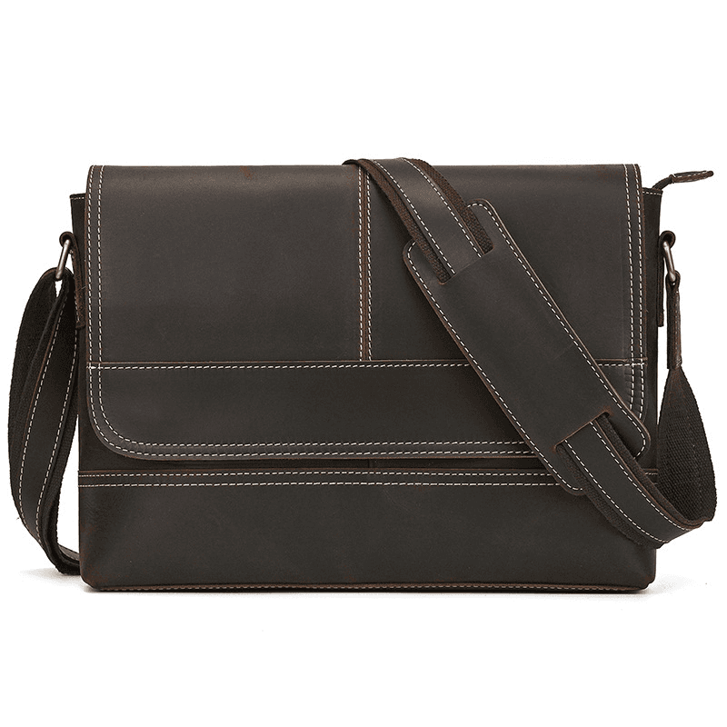 Top-Grain Leather 13" iPad Messenger – Handmade, Travel Ready