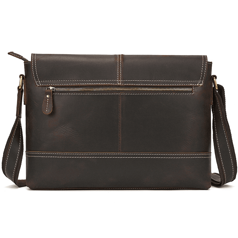 Top-Grain Leather 13" iPad Messenger – Handmade, Travel Ready