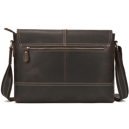 Top-Grain Leather 13" iPad Messenger – Handmade, Travel Ready