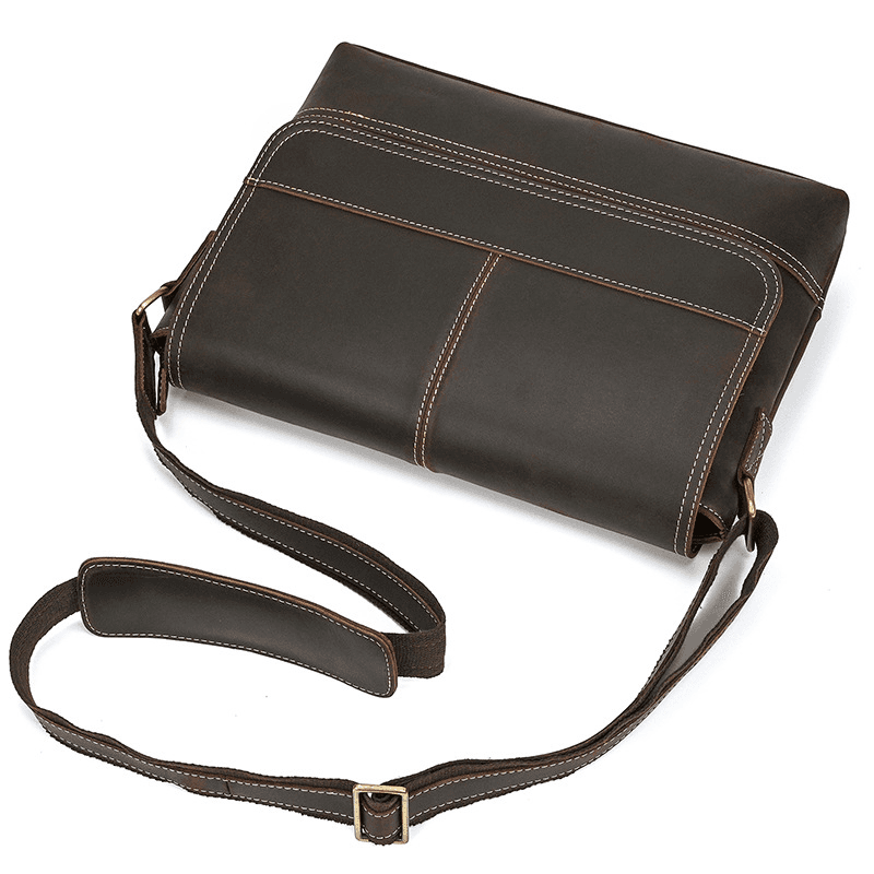 Top-Grain Leather 13" iPad Messenger – Handmade, Travel Ready