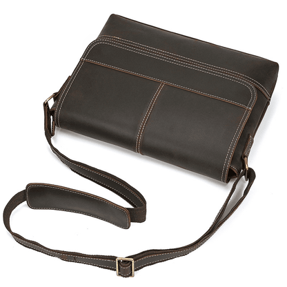 Top-Grain Leather 13" iPad Messenger – Handmade, Travel Ready