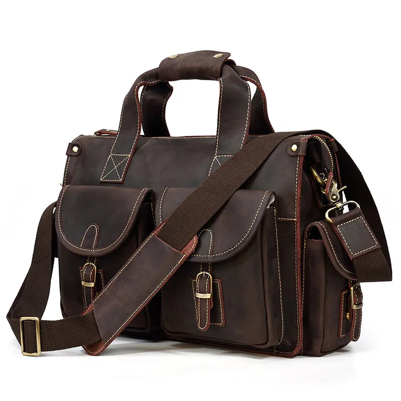 Full Grain Leather Mens Briefcase