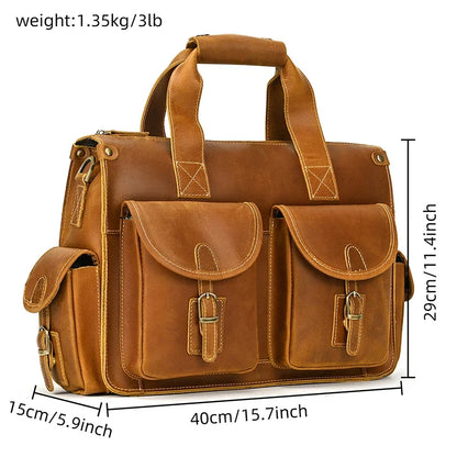 Full Grain Leather Mens Briefcase