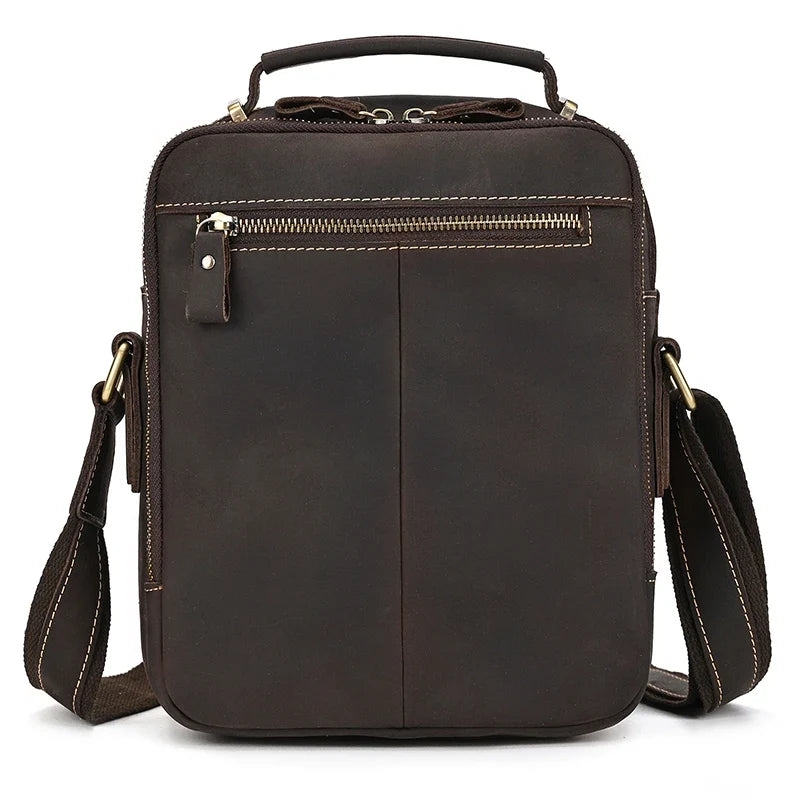 Genuine Leather Messenger Bag for Men - 9.7" iPad Crossbody Shoulder Bag