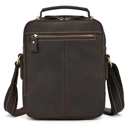 Genuine Leather Messenger Bag for Men - 9.7" iPad Crossbody Shoulder Bag