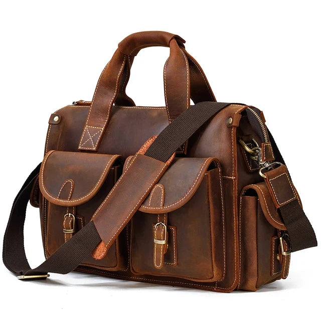 Full Grain Leather Mens Briefcase