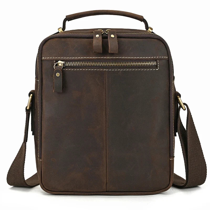 Genuine Leather Messenger Bag for Men - 9.7" iPad Crossbody Shoulder Bag