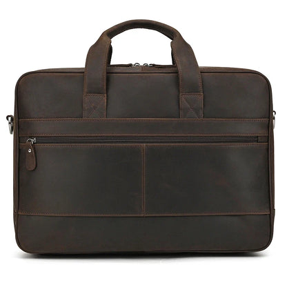 17 inch Laptop Cowhide Male Tote Big Briefcase