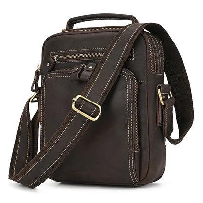 Genuine Leather Messenger Bag for Men - 9.7" iPad Crossbody Shoulder Bag