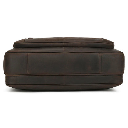 17 inch Laptop Cowhide Male Tote Big Briefcase